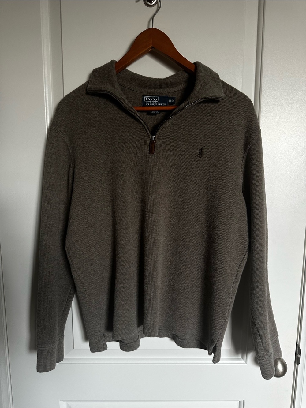 Polo Ralph Lauren Men's Quarter-Zip Sweater - Olive Brown (M)